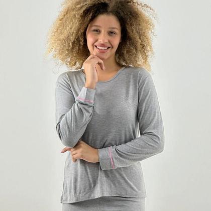Imagem de Pijama Victory Liso Manga Longa com Calça Feminino