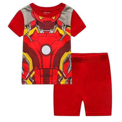 Imagem de Pijamas De Verão Para Crianças Spiderman Steelman Conjunto De Pijamas De Manga Curta Com Estampa De