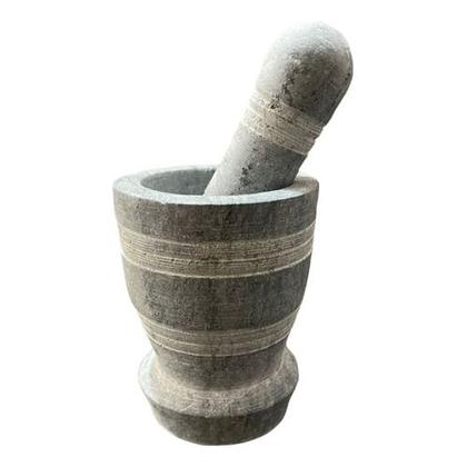 Imagem de Pilão com base Decorado Pedra Sabão 13 cm