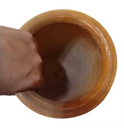 Imagem de Pilão de Madeira Artesanal Fino Acabamento 45 cm Claro