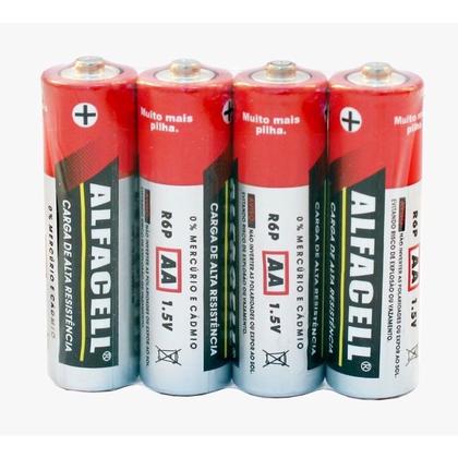 Imagem de Pilha AA comum Pilhas AAA Palito ALFACELL Super Hyper Cartela Com 4 Unidades
