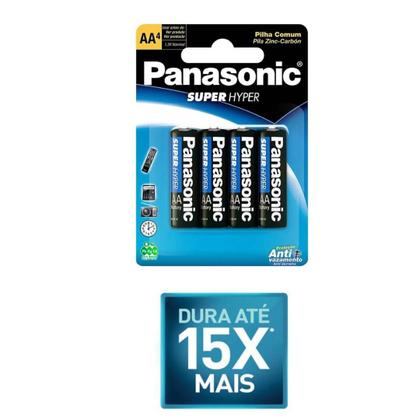 Imagem de Pilha AA Panasonic Comum Super Hyper Cartela C/ 12 Unidades