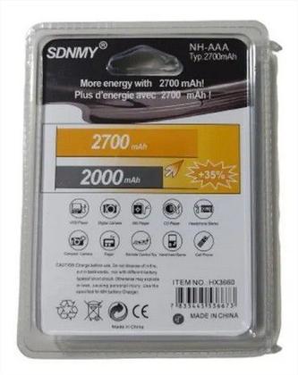 Imagem de Pilha AAA 2700 Mah Recarregável - Com 4 Unidades