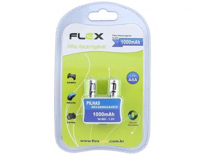 Imagem de Pilha AAA Recarregável 1000 mAh Flex - Kit com 2 unidades