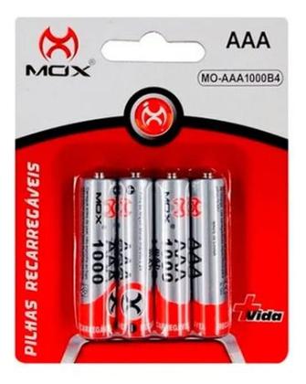 Imagem de Pilha AAA Recarregavel Mox Pilha Palito 3A 1.2V Kit Com 8 Unidades