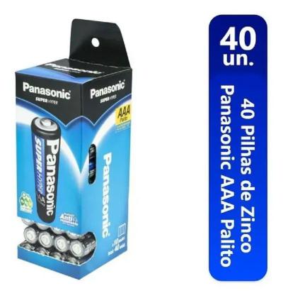 Imagem de Pilha Aaa Tubo Nacional R03Ual Panasonic Pacote Com 40