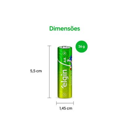 Imagem de Pilha Alcalina Aa Pequena Lr6 1,5v Cartela 8 Unidades Elgin