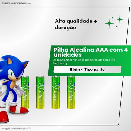 Imagem de Pilha Alcalina AAA com 4 unidades Elgin Palito