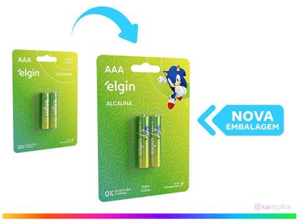 Imagem de Pilha Alcalina AAA ELE000000082154 Elgin 1,5V 2 Unidades