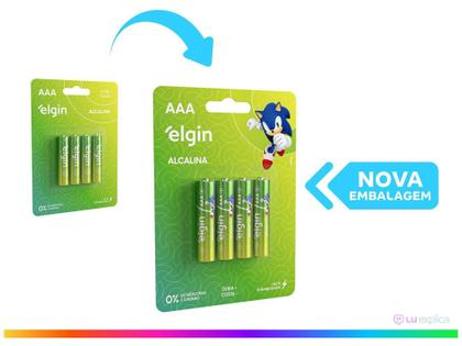 Imagem de Pilha Alcalina AAA ELE000000082155 Elgin 1,5V 4 Unidades