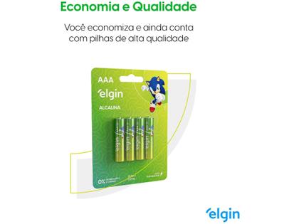 Imagem de Pilha Alcalina AAA ELE000000082155 Elgin 1,5V 4 Unidades