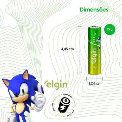 Imagem de Pilha Alcalina Aaa Elgin Com 16 Unidades Longa Duração