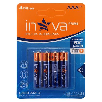 Imagem de Pilha Alcalina AAA Palito Inova Prime  1.5V com 4 Unidades