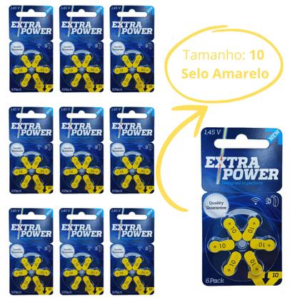 Imagem de Pilha Auditiva 10 com 60 unidades - Extra Power (SELO AMARELO)