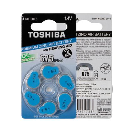 Imagem de Pilha Auditiva Toshiba PR44 675 Cartela com 6 Pilhas