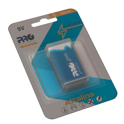 Imagem de Pilha Bateria Alcalina 9V (6LR61) PQBA-9V01 Pro Eletronic