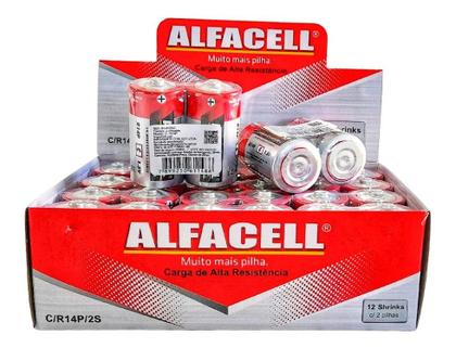 Imagem de Pilha C Média Tipo C Alfacell 1.5v Caixa Com 24 Uni