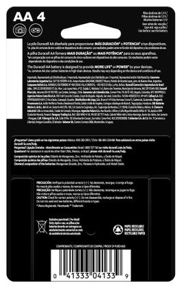 Imagem de Pilha Optimum AA Pequena Duracell Com 4 Unidades