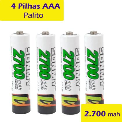 Imagem de Pilha Palito Recarregável Cartela C/ 4 Unidades Glacier AAA 2700mah