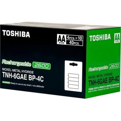 Imagem de Pilha Recarregável AA 2600Mah TNHGAE Com 4 Unidades Toshiba