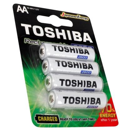 Imagem de Pilha Recarregável AA Toshiba, 4x Unidades, 2600mAH - 72475