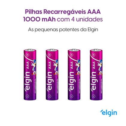 Imagem de Pilha Recarregável AAA Palito - 1.000Mah Blister com 4 Unidades