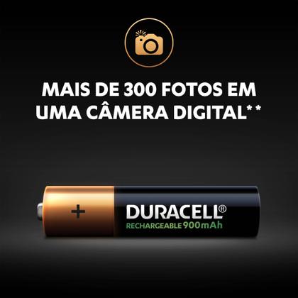 Imagem de Pilha Recarregável AAA Palito Duracell Com 4 Unidades