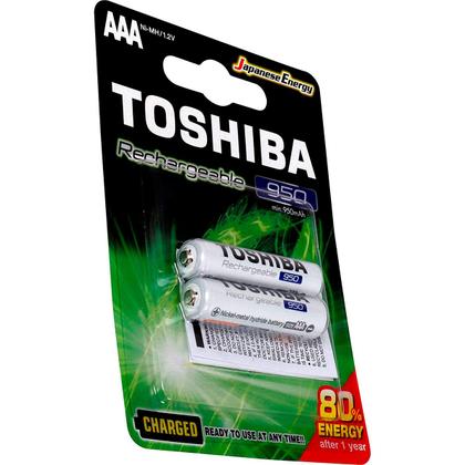 Imagem de Pilha Recarregável AAA Toshiba, 950 mAh, Blister C/ 2 Unidades - TNH-3GAE BP-2C