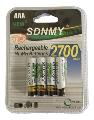 Imagem de Pilha Recarregável Cartela C/ 4 Unidades Sdnmy AAA 2700mah