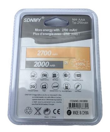 Imagem de Pilha Recarregável Cartela C/ 4 Unidades Sdnmy AAA 2700mah