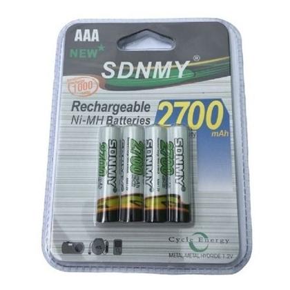 Imagem de Pilha Recarregável Cartela C/ 4 Unidades SDNMY AAA 2700mah Palito