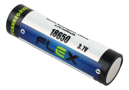Imagem de Pilha recarregável Flex Bateria 18650 3.7v 2600 mAh Lanterna Tatica