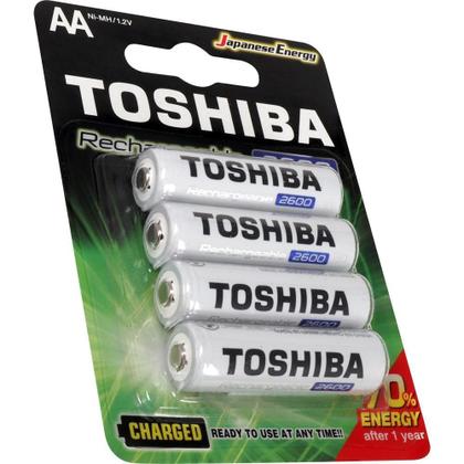 Imagem de Pilhas recarregaveis aa 2600 mah toshiba blister com 4 unidades tnh-6gae bp-4c