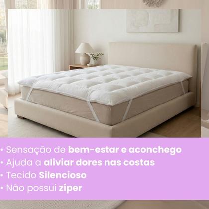 Imagem de Pillow Top Casal Extra Macio Toque de Pluma Percal 400 Fios 138x188x5cm Conforto Hotel