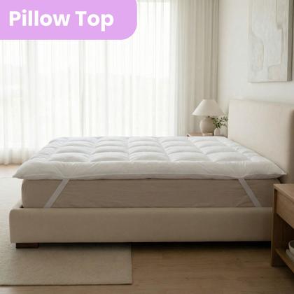 Imagem de Pillow Top Casal Extra Macio Toque de Pluma Percal 400 Fios 138x188x5cm Conforto Hotel