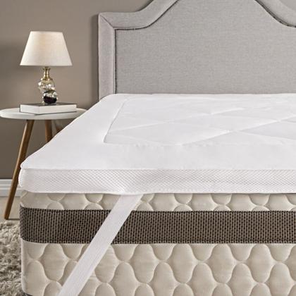 Imagem de Pillow Top Casal Protetor de Colchão 188x138x4cm Altura Fibra Siliconada Macio e Volumoso