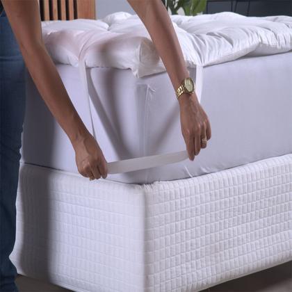 Imagem de Pillow Top Extra Macio Para Colchão Casal Padrão de 1,38 x 1,88 até 0,50cm de altura. COR BRANCO