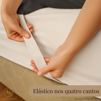 Imagem de Pillow top Protetor Colchão Solteiro Casal Queen King Size 400 Fios Micropercal Dupla Face Tamanhos e Cores