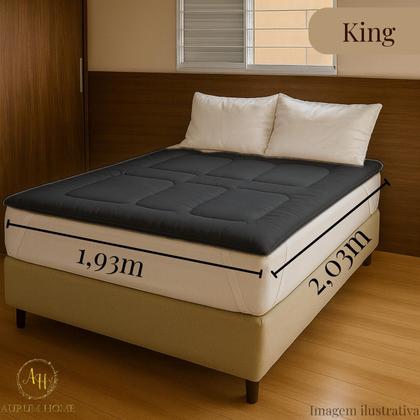 Imagem de Pillow top Protetor Colchão Solteiro Casal Queen King Size 400 Fios Micropercal Dupla Face Tamanhos e Cores