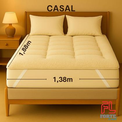 Imagem de Pillow Top Protetor de Colchão 400 Fios Dupla Face Sherpa Qualidade Premium