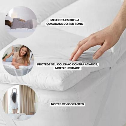 Imagem de Pillow Top Queen Protetor de Colchão Espuma Percal 400 Fios