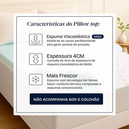 Imagem de Pillow Top Queen Viscoelástico Espuma da NASA 158x198x4cm BF Colchões