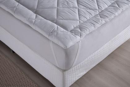 Imagem de Pillow top solteirão viuva protetor de colchão dupla face 100% algodão percal 200 fios