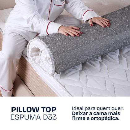 Imagem de Pillow Top Solteiro Espuma D33 Hipoalergênico 88x188x5cm BF Colchões