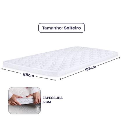 Imagem de Pillow Top Solteiro Espuma D33 Hipoalergênico 88x188x5cm BF Colchões