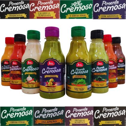 Imagem de Pimenta Cremosa Com Ervas Finas Molho Gourmet Picância Intensa Churrasco 200ml Bahia Premium 8Un