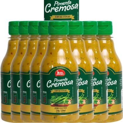 Imagem de Pimenta Cremosa Com Ervas Finas Molho Gourmet Picância Intensa Churrasco 200ml Bahia Premium 8Un