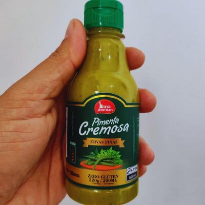Imagem de Pimenta Cremosa Com Ervas Finas Molho Gourmet Picância Intensa Churrasco 200ml Bahia Premium 8Un