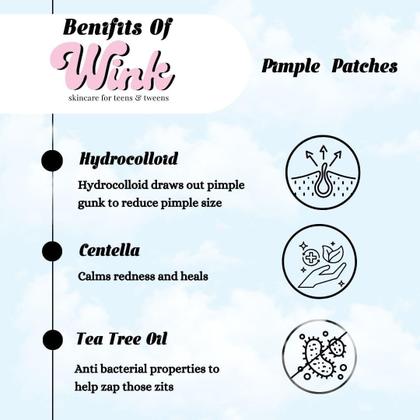 Imagem de Pimple Patches WINK Skincare, hidrocolóide de 120 unidades para adolescentes
