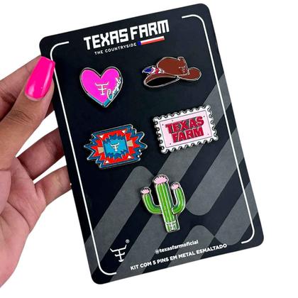 Imagem de Pin Broche Esmaltado P002 Texas Farm Lançamento Original Estilo Para Boné Chapéu Mochila